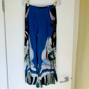 Zara crane printed flared pants - L
